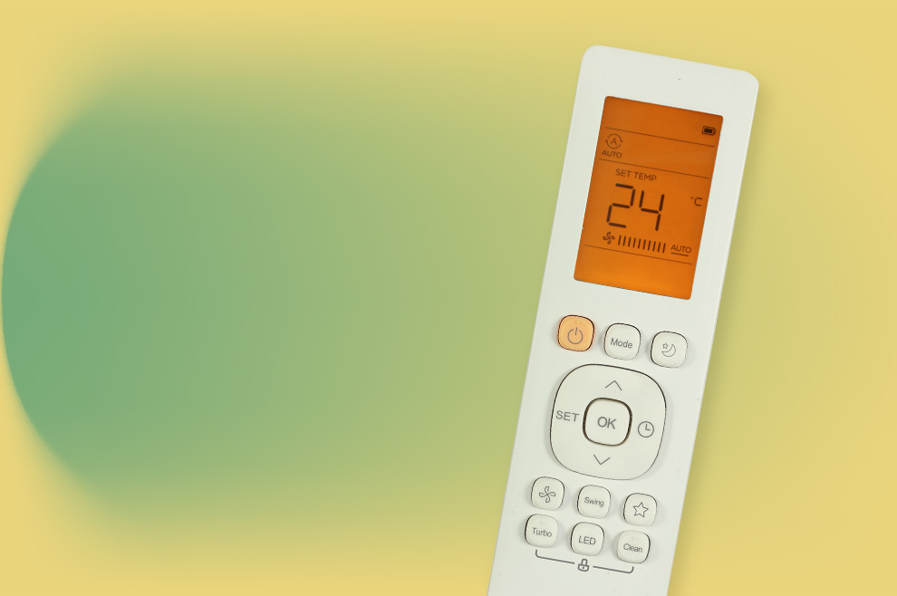 Slika daljinskog upravljača sa senzorom temperature, zahvaljujući funkciji Follow-Me